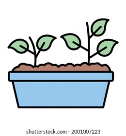 Vector Eco Sprout Filled Outline Icon Design
