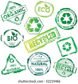 Vector eco stamp set