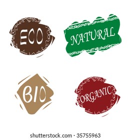 Vector eco stamps - hand drawing