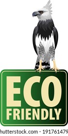 Vector Eco Sticker with harpy eagle