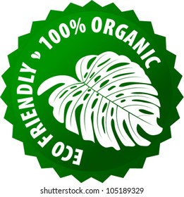 Vector Eco Sticker with Leaf