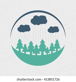 Vector eco style rounded flat logo design in colors.Can be used as eco-sign on product packages or as separate logo for eco-oriented organization.