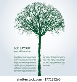 vector eco template with round trimmed tree