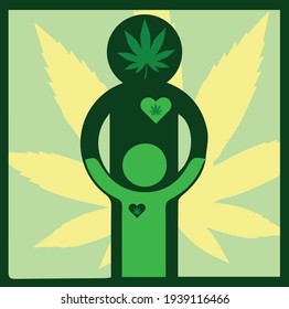 vector eco theme of cannabis. the idea of cannabis