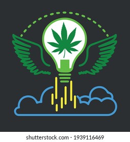 vector eco theme of cannabis. the idea of cannabis