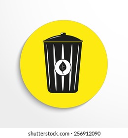 Vector eco trash can web flat icon. - Shutterstock ID 256912090