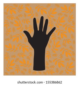 vector Eco tree hand with leaves background