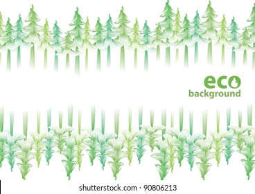 vector eco tree landscape background