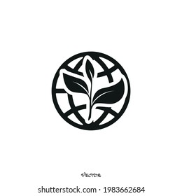 Vector eco world Icon, logo isolated on white background