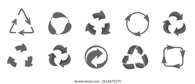 Vector eco-friendly design with leaf arrows and green living symbol shows recycling icon and sustainability logo for environmental awareness in modern minimal style with clean energy concept