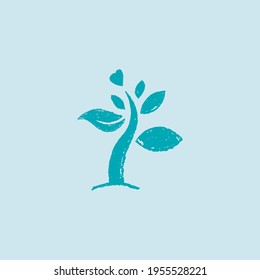 Vector eco-friendly symbol in trendy hand-drawn style. Ecological sign, eco products, emblem of organic cosmetics packaging design. environmentally friendly icon. Badge of ecology. Stamp healthy food.