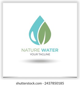 Vector ecologic power company logo leaves in water logo template