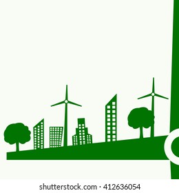 Vector of ecological city symbol or icon, ecological city poster, ecological city banner