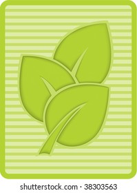 Vector ecological icon with three leaves