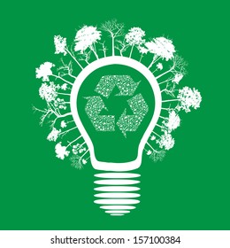 Vector ecology concept - bulb   design  