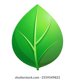 Vector ecology concept of green leaf isolated icon. Vector illustration and white background. 