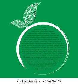 Vector ecology concept - leaf design element made from icons and signs