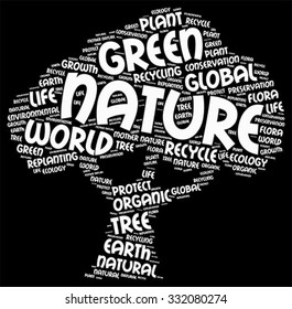 Vector of ecology concept in modern word cloud