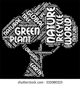 Vector of ecology concept in modern word cloud