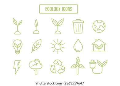 vector ecology icon set. ecology symbols