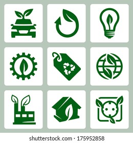 Vector Ecology Icons Set