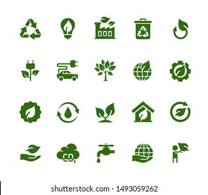 Vector Ecology and Industry Related Vector Icon Set