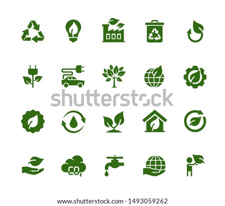 Vector Ecology and Industry Related Vector Icon Set