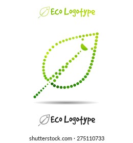 Vector ecology logo or icon in eps, nature logotype with smile
