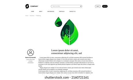 Ecología vectorial en el estilo del arte en papel