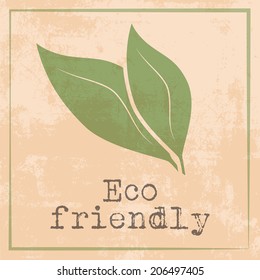 Vector ecology retro label, illustration in vector format
