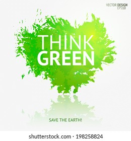 Vector ecology symbol. Eco friendly banner. Hand drawn concept. Save the earth design element.