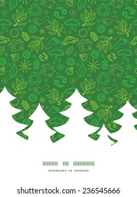 Vector ecology symbols Christmas tree silhouette pattern frame card template