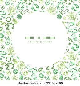 Vector ecology symbols frame seamless pattern background