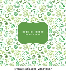 Vector ecology symbols frame seamless pattern background