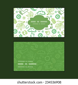 Vector ecology symbols horizontal frame pattern business cards set