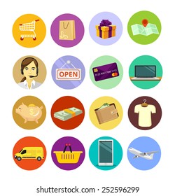 Vector ecommerce flat icon set 
