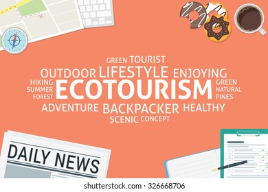 vector ecotourism concept,template