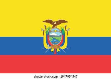 Vector Ecuador flag, Ecuador flag illustration.