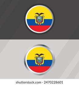Vector Ecuador Round Flag Template