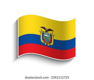 Vector Ecuador waving Flag Icon