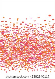 Vektorgrafik, Band, Grenze von Herzen. Handgezeichnetes romantisches Muster. Valentinstag. Bannervorlage. Vektorgrafik.