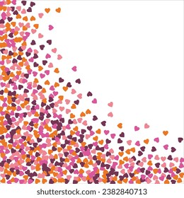 Vector edging, ribbon, border from hearts. Hand-drawn romantic pattern. Valentine's Day. Banner template. Vector illustration.
