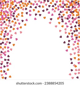 Borde vectorial, cinta, borde de corazones. Patrón romántico dibujado a mano. Día de San Valentín. Plantilla de banner. Ilustración vectorial.