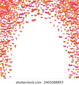 Vector edging, ribbon, border from hearts. Hand-drawn romantic pattern. Valentine's Day. Banner template. Vector illustration.