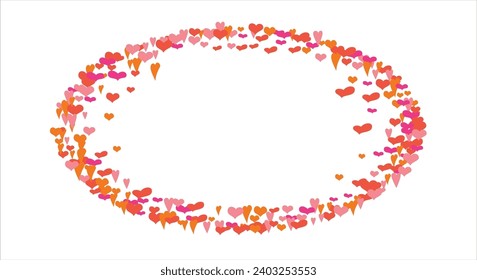 Vector edging, ribbon, border from hearts. Hand-drawn romantic pattern. Valentine's Day. Banner template. Vector illustration.