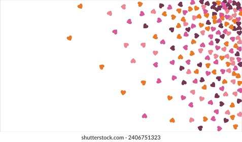 Vector edging, ribbon, border from hearts. Hand-drawn romantic pattern. Valentine's Day. Banner template. Vector illustration.