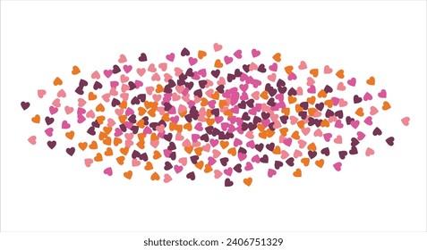 Vector edging, ribbon, border from hearts. Hand-drawn romantic pattern. Valentine's Day. Banner template. Vector illustration.