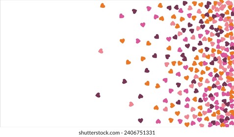 Vector edging, ribbon, border from hearts. Hand-drawn romantic pattern. Valentine's Day. Banner template. Vector illustration.