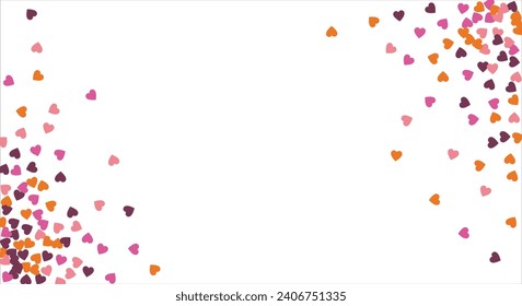 Vector edging, ribbon, border from hearts. Hand-drawn romantic pattern. Valentine's Day. Banner template. Vector illustration.