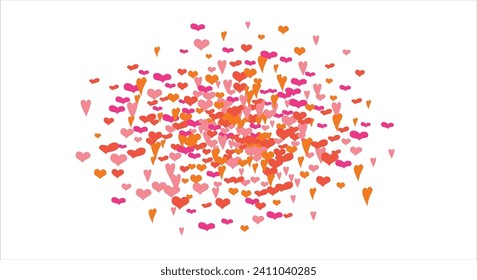 Vector edging, ribbon, border from hearts. Hand-drawn romantic pattern. Valentine's Day. Banner template. Vector illustration.